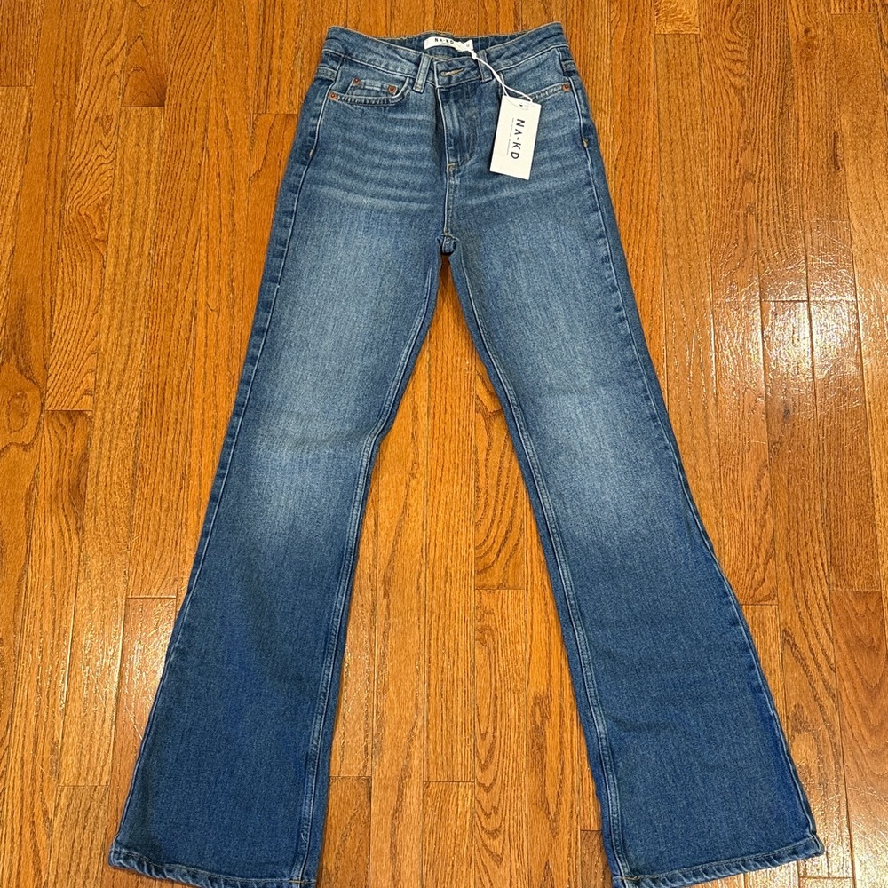 Mango Women's Blue Flare Jeans